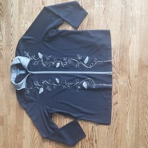 (1x) Koret Unstructured Zip Up Blazer ❤ Beaded  Detailing ❤ Rayon Blend